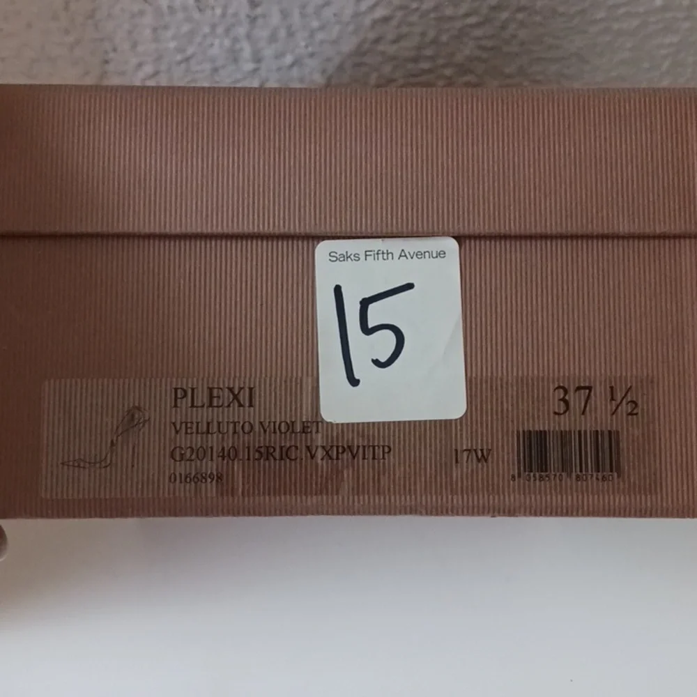 NWT Gianvito Rossi Velluto Violet Plexi Pump Size 37.5 - Picture 13 of 15